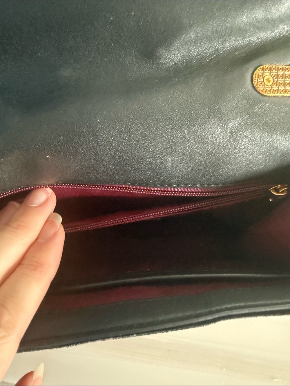 Black Velvet Shoulder Bag with Gold Accents - Picture 7 of 9